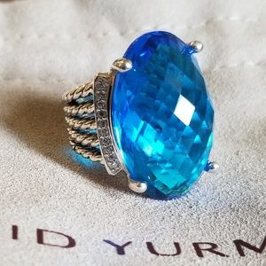 David Yurman Topaz Silver 26mm Wheaton Ring